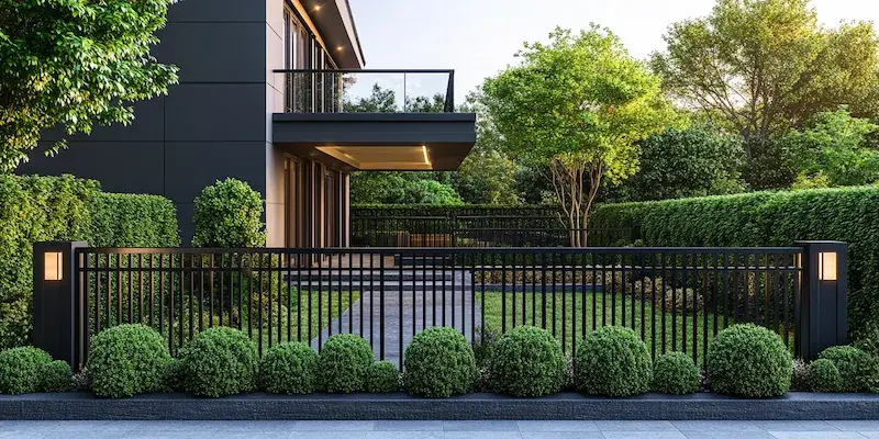 Moderne Gartengestaltung mit Zäunen aus Polen